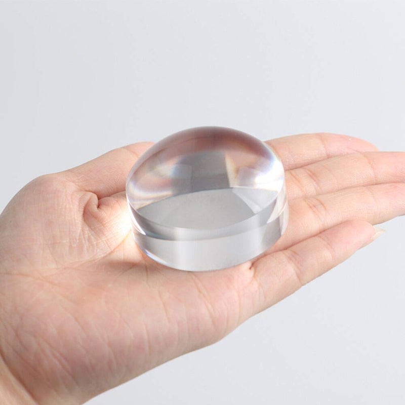 BIJIA 2'' Magnifying Dome - Optical Acrylic Portable Paperweight Magnifier Extremely Clear Reading Aid Magnifying Glass Dome Easy to Glide for Reading Books,Map,Newspaper and Magazine by BIJIA(50mm) â€¦ - Image 1